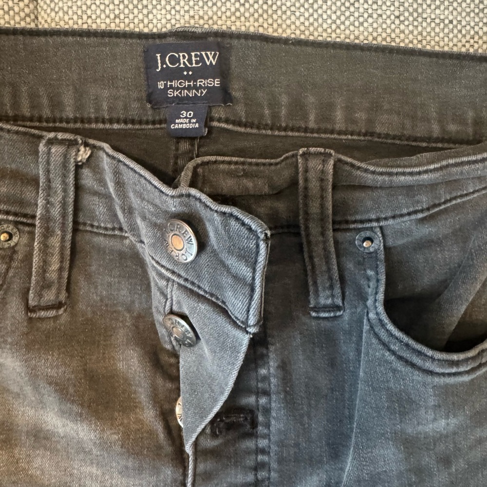 J.Crew 10" High-Rise Skinny Jeans Gray